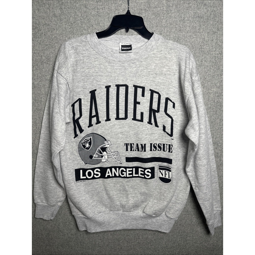 Vintge Los Angeles Raiders Sweatshirt Large Tultex Gray Team Issue USA Unisex